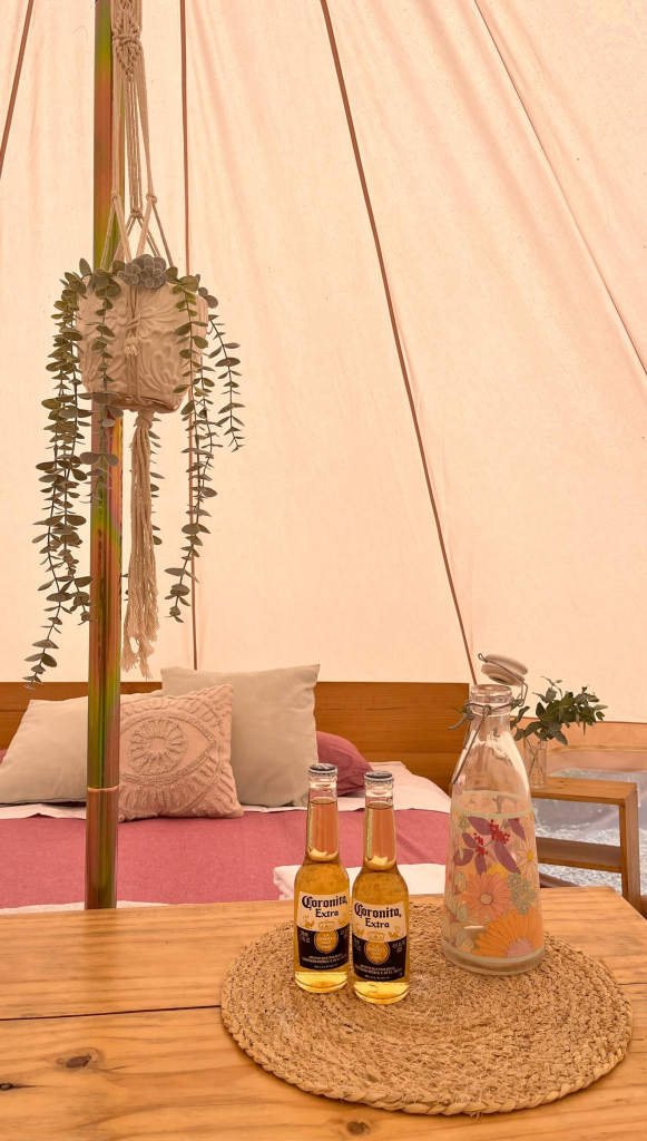 Welcome gift glamping tent interior consulting